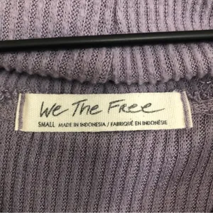Free People We the Free Rib Purple Long Sleeve Cowl Split Back Sweater Small thumbnail 3