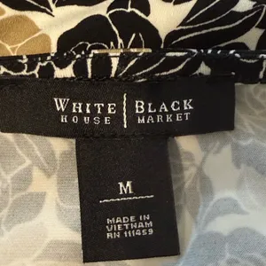 WHITE HOUSE BLACK MARKET Rose Floral Lace Trim Camisole Tank Top Black Tan EUC M thumbnail 6