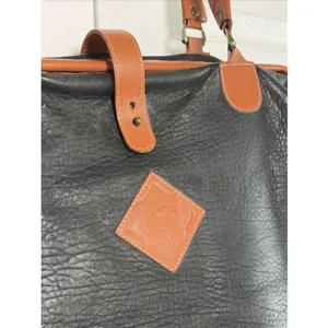 Katherine Ward Vintage Doctor Satchel Black Tan Leather Handbag USA Handbag thumbnail 5