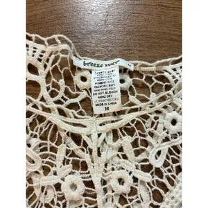 Vintage Lace Sheer Top Breeze Ever Sz Med Cover Up Tropical Beachy Vacay Festive thumbnail 6