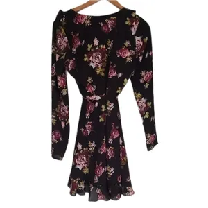 Takara Wrap Dress Spring Floral Ruffled‎ V Neck Size Small thumbnail 6