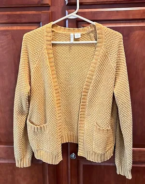 Sky And Sparrow Mustard Cable Knit Sweater thumbnail 1