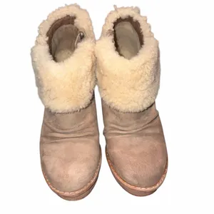 Ugg Georgette Nubuck Leather Sheepskin Shearling Ankle Boots Heels Shoes size 5 thumbnail 3
