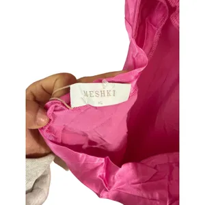 Meshki Sadie Maxi Satin‎ Halter Ruched Slip Dress Pink Size XL Wedding Guest thumbnail 13