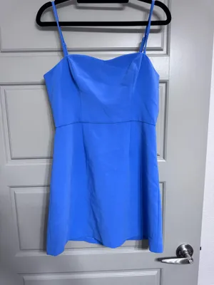 Periwinkle French connection basic mini dress thumbnail 3