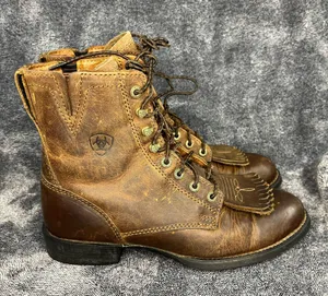 Ariat Women's Heritage Lacer II Kiltie Distressed Brown Western Boots Size 6.5 B thumbnail 3