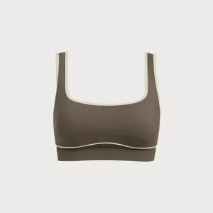 Berlook Activewear Brown Square Neck Sports Bra - Light Support thumbnail 6