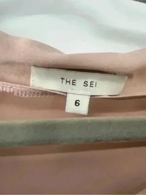 The Sei Silk One Shoulder Draped Mini Dress Pink 6 thumbnail 7