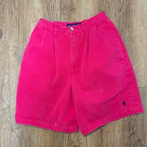 VTG 90s Ralph Lauren Womens Pleated Chino Shorts Red‎ High Rise Cotton Size 2 thumbnail 1