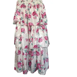 LoveShackFancy x Target Elise Floral Tiered Midi Dress Limited XS Pink White thumbnail 3