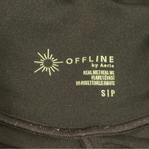 Aerie Offline Crossover Waist Flare Leggings in Black thumbnail 4