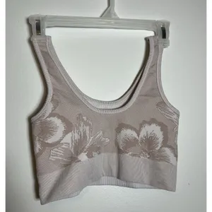 Aerie OFFLINE‎ Seamless Blush Pink Floral Sports Bra Size M thumbnail 3