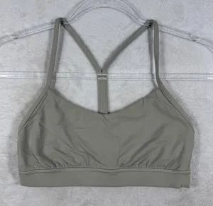 Lululemon Flow Y Bra Nulu Sage Grey Light Support Yoga Sports Bra Size 6 LW2CT1S thumbnail 1