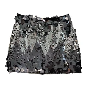 Lulus NEW Women's Size M Notorious Radiance Gunmetal Sequin High Rise Mini Skirt thumbnail 3