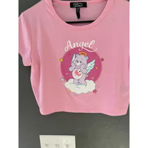 Dolls Kill x Care‎ Bears Pink Angel Share Bear Crop Baby Tee Large DKCB20045 thumbnail 2