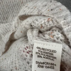 Blu Pepper Tunic Sweater Dress Women's Large Turtleneck Chunky Cream Knit thumbnail 6