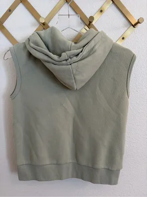 NWT Brandy Melville Light Sage Sleeveless Zip Hoodie Vest XS Small thumbnail 8
