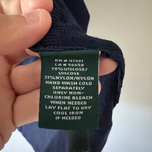 Lauren Ralph‎ Lauren Navy Blue Knit V-Neck Top thumbnail 6