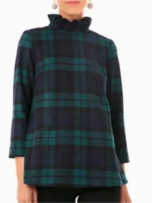 Tuckernuck Blackwatch Plaid Faye Tie Blouse Size Small thumbnail 6