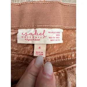 Isabel Maternity by Ingrid & Isabel‎ Denim Shorts Sz 4 High Rise Pregnancy thumbnail 5