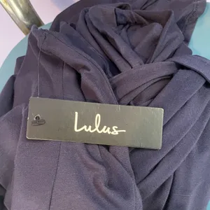 NWT Lulus Garden District Wrap Maxi Dress‎ in Navy Blue Size Medium thumbnail 7
