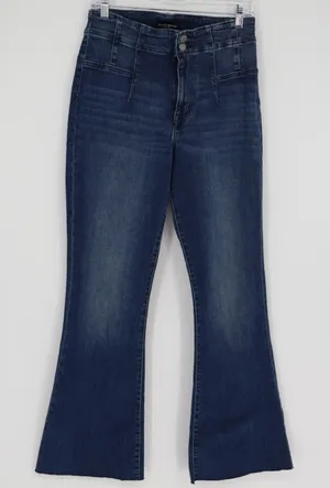 Lucky Brand Women's Flare Medium Wash Jean Size 10 Y2k Denim Classic Frayed Hem‎ thumbnail 1