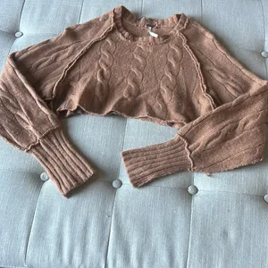 Free People 100% Cashmere Burnt Orange Cropped Knit Sweater Size XS thumbnail 3