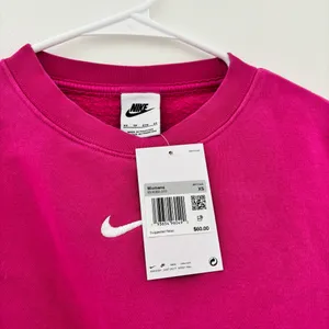 Pink Nike Oversized Fleece Crewneck Sweatshirt thumbnail 3