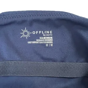 OFFLINE by Aerie Real Me Recharge Floral Sports Bra Blue Yoga Crop Top Size M thumbnail 4