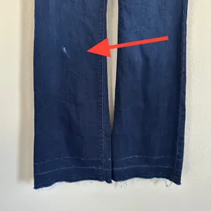 Free People Dallas Flare Jeans Women's 26 Dark Wash Frayed‎ Hem Cowgirl Rodeo thumbnail 5