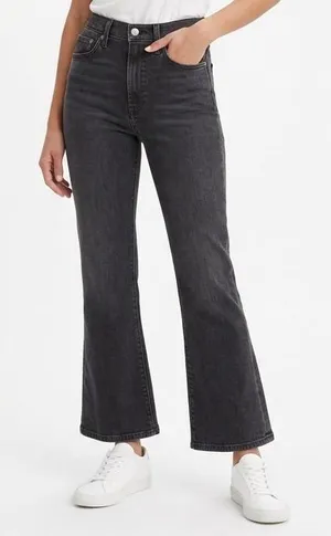 Gap Flare Jeans Womens 28/6 Charcoal Gray Denim Cotton Stretch Pockets High Rise thumbnail 1