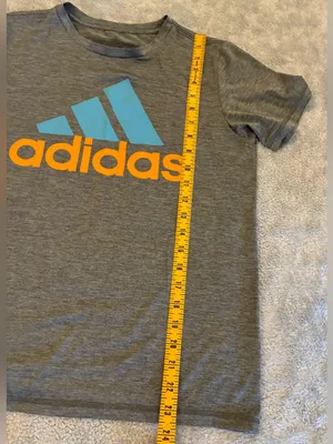 Women’s adidas Gray Tee with Blue Logo and Orange logo Size Medium thumbnail 6