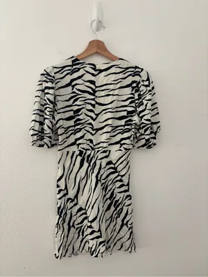 Rixo zanita zebra print mini dress thumbnail 4
