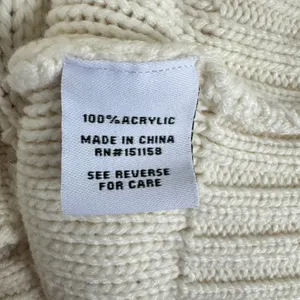 525 America Women Cream Cable Knit Cardigan Red Purple Contrast Stitch Small thumbnail 6
