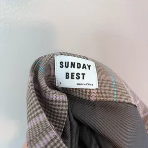 Sunday Best Aritzia Ruffe Trim Side Zip Mini Skirt Tan Glen Check Plaid 6 thumbnail 5