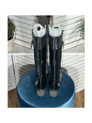 Vintage Miucha Y2K Knee High Black Leather Boots - Size 8 thumbnail 5
