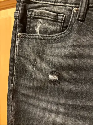 Risen women’s The Hazen Distressed Skinny Jeans size 27/5 black/grey NWT thumbnail 4