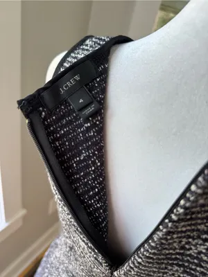 J. Crew Black and White Tweed Fit and Flare Mini Dress Size 4 thumbnail 5