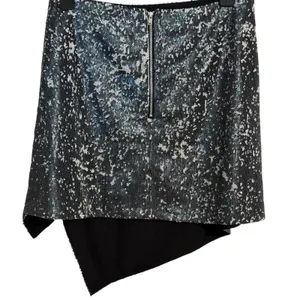 ELLIATT Catalina Black And Silver‎ Sequin Asymmetrical Mini Skirt EUC Medium thumbnail 5