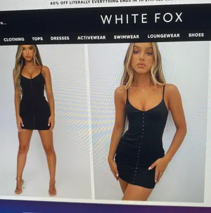 White Fox Black Dress thumbnail 2