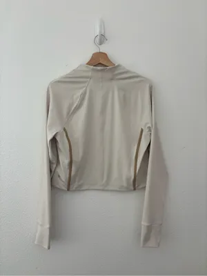 Athleta Salutation Crop Jacket in Bone/Dune thumbnail 6