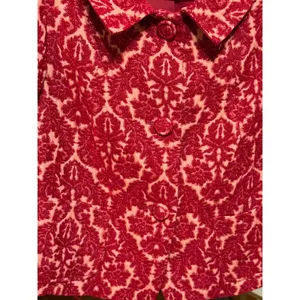 Talbots Petites Red Damask Jacquard Blazer‎ Dark Academia Textured Festive 14P thumbnail 10