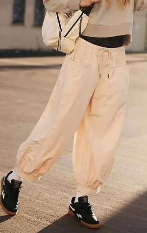 Free People Movement NWOT Bamboo Taupe Sweet Life Utility Parachute Pants XS thumbnail 1