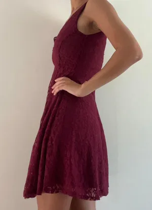 Charlotte Russe Red Wine Dress Lace thumbnail 2