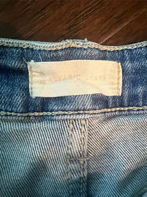 Altar'd State Light Blue Distressed Denim Large Jean Shorts thumbnail 2