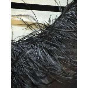 Mac Duggal 68456 Black One Shoulder Feather Trim Gown Size 6 Maxi Dress thumbnail 8
