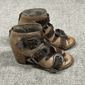 Freebird Steven Violet Studded Sandals Womens 8 Distressed Brown Western Booties thumbnail 6