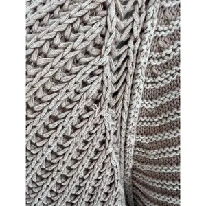 Free People‎ Sweetheart Chunky Knit Mockneck Sweater Sandcastle L thumbnail 7