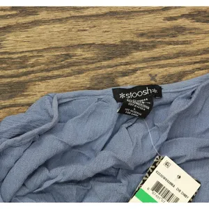 NWT Stoosh Juniors Long-Sleeve Lace-Inset Peasant Blouse Top Blue L thumbnail 5