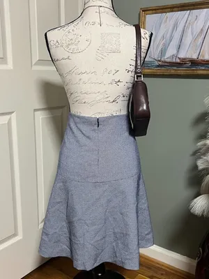Tommy Hilfiger SZ 10 Blue/White Flared Skirt Preppy Old Money Academia thumbnail 2